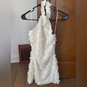 12th Tribe White Sequin Dress
